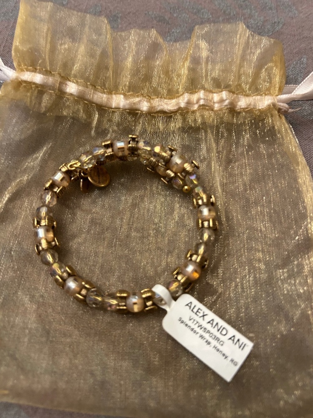 Alex and Ani Splender Wrap Honey bracelet